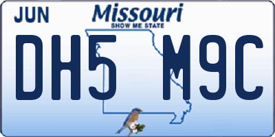 MO license plate DH5M9C