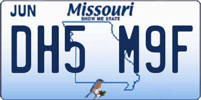 MO license plate DH5M9F