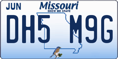 MO license plate DH5M9G