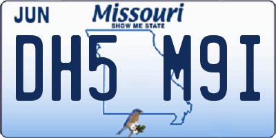 MO license plate DH5M9I