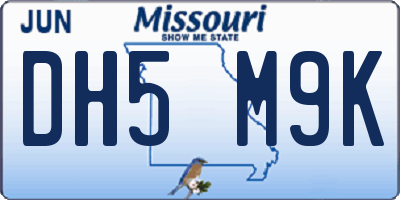 MO license plate DH5M9K