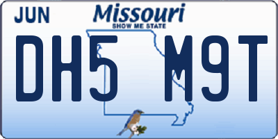 MO license plate DH5M9T