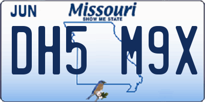 MO license plate DH5M9X