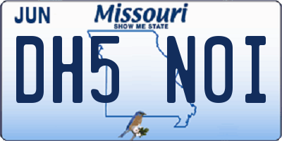 MO license plate DH5N0I