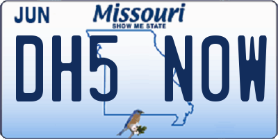 MO license plate DH5N0W