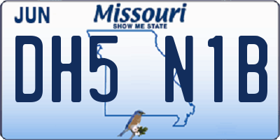 MO license plate DH5N1B