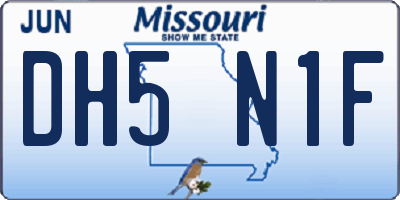MO license plate DH5N1F