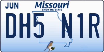 MO license plate DH5N1R
