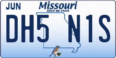 MO license plate DH5N1S