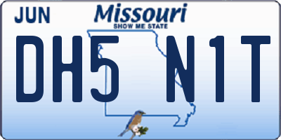 MO license plate DH5N1T