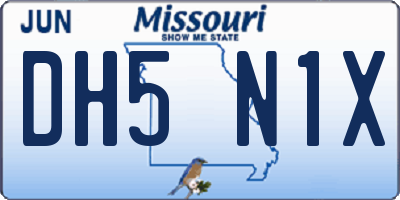MO license plate DH5N1X