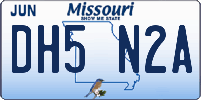 MO license plate DH5N2A