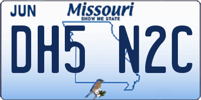 MO license plate DH5N2C