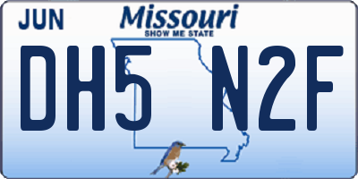 MO license plate DH5N2F