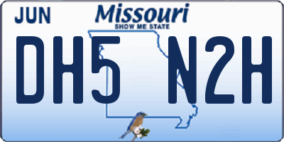 MO license plate DH5N2H