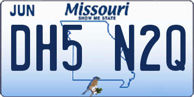 MO license plate DH5N2Q