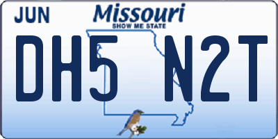 MO license plate DH5N2T