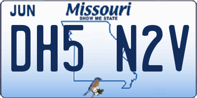 MO license plate DH5N2V