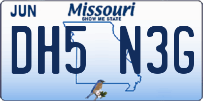MO license plate DH5N3G