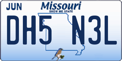 MO license plate DH5N3L