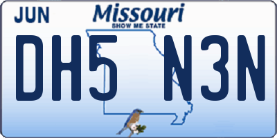 MO license plate DH5N3N