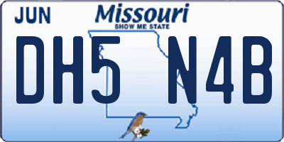 MO license plate DH5N4B