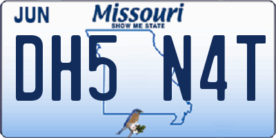 MO license plate DH5N4T