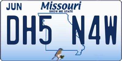 MO license plate DH5N4W