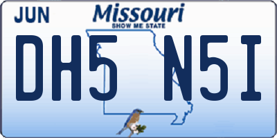 MO license plate DH5N5I