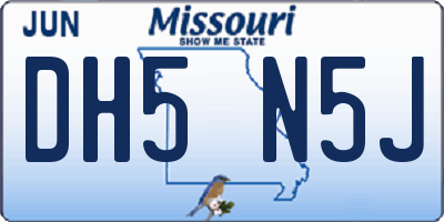 MO license plate DH5N5J