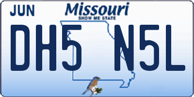 MO license plate DH5N5L