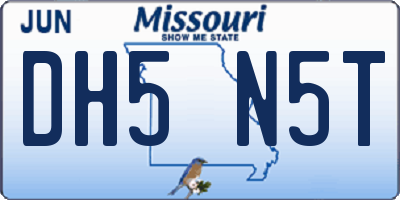 MO license plate DH5N5T