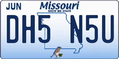 MO license plate DH5N5U