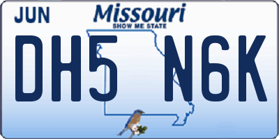 MO license plate DH5N6K