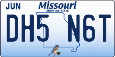 MO license plate DH5N6T