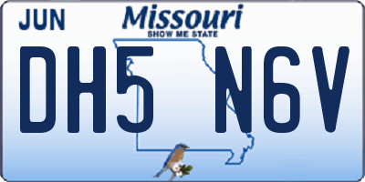 MO license plate DH5N6V