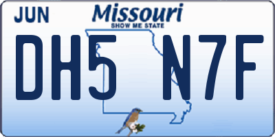 MO license plate DH5N7F