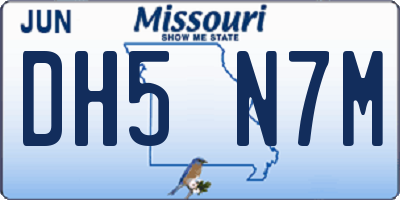 MO license plate DH5N7M