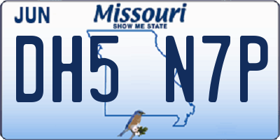 MO license plate DH5N7P