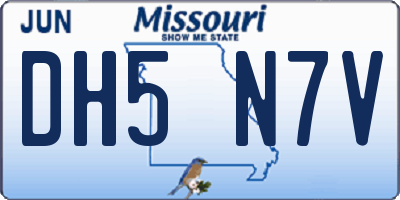 MO license plate DH5N7V
