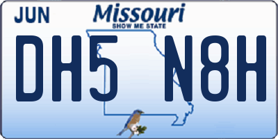 MO license plate DH5N8H