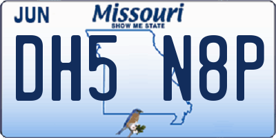 MO license plate DH5N8P