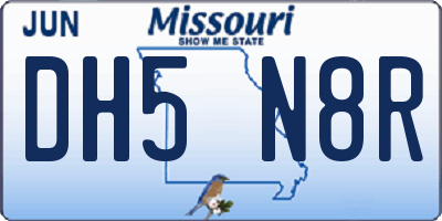 MO license plate DH5N8R