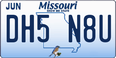 MO license plate DH5N8U