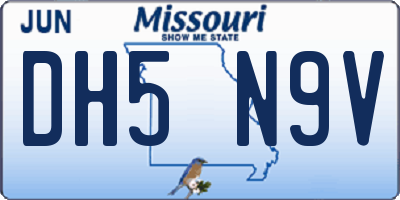 MO license plate DH5N9V