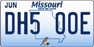 MO license plate DH5O0E