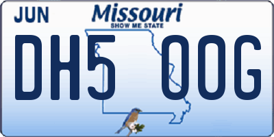 MO license plate DH5O0G