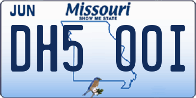 MO license plate DH5O0I