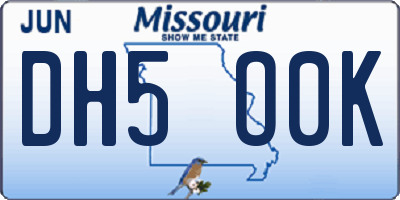 MO license plate DH5O0K