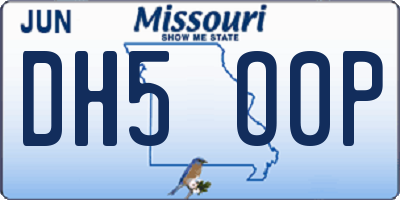 MO license plate DH5O0P